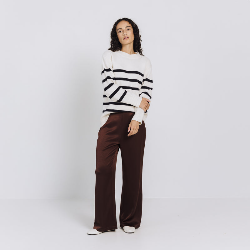 Hannah Satin Pant - Pecan