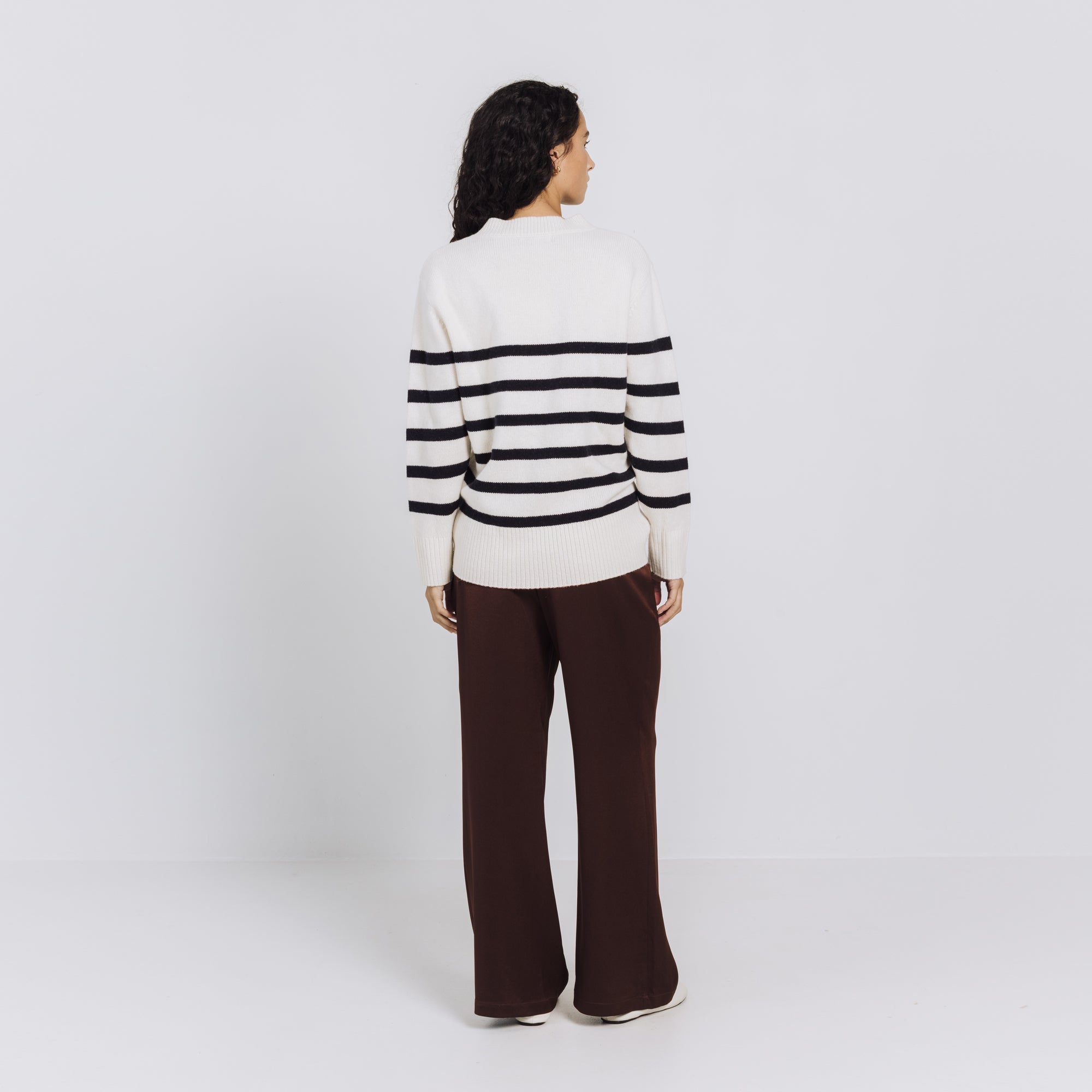 Emily Stripe Crew - Cream