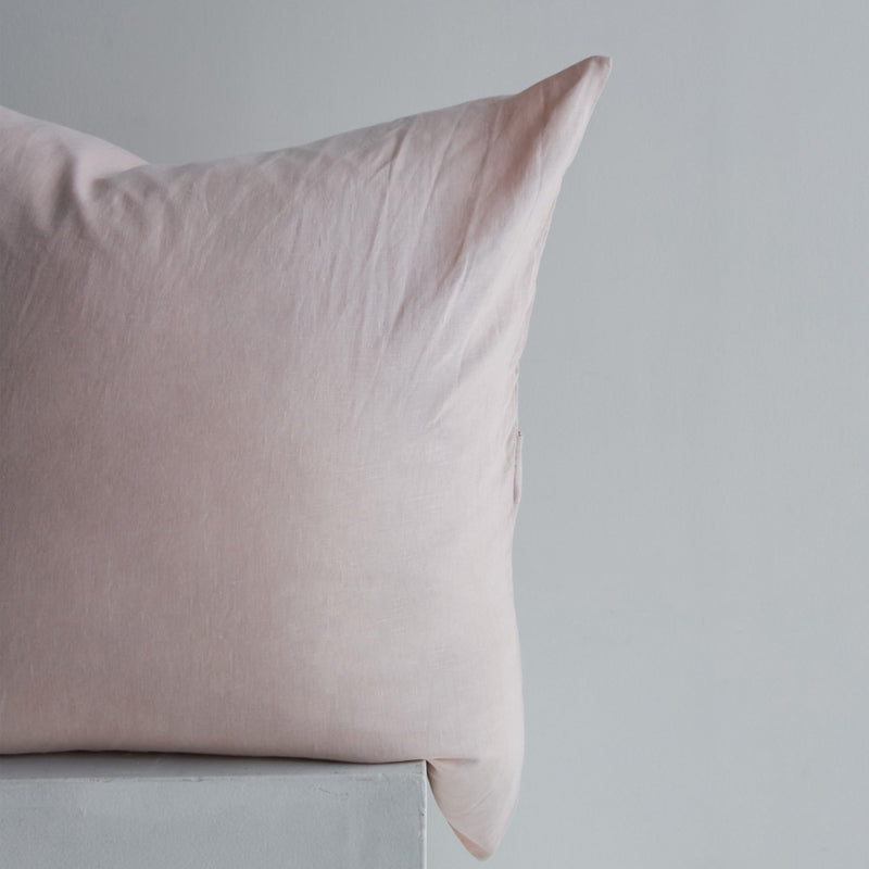 Linen Euro Pillowcase - Blush