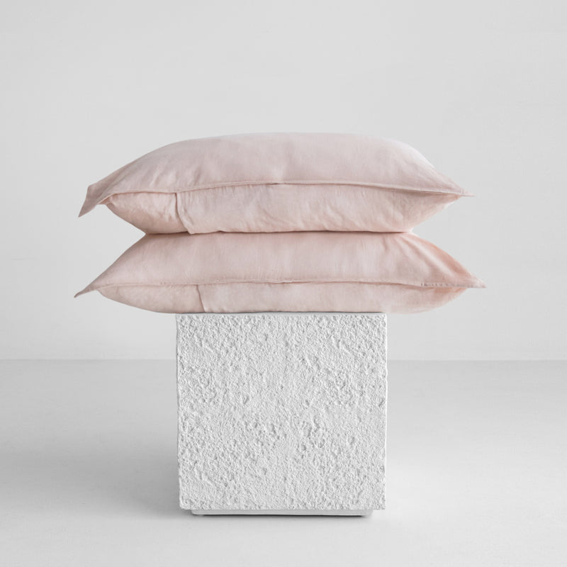 Linen Pillowcases - Blush