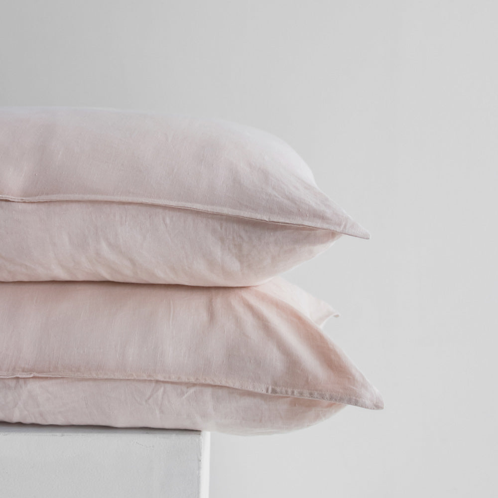 Linen Pillowcases - Blush