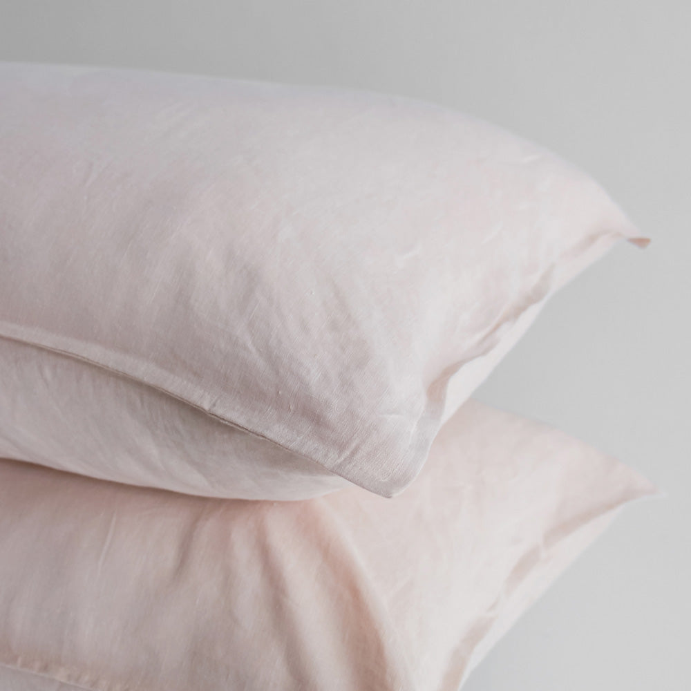 Linen Pillowcases - Blush