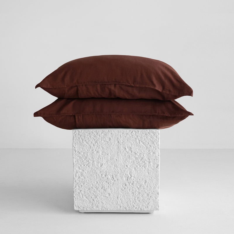 Linen Pillowcases - Cocoa