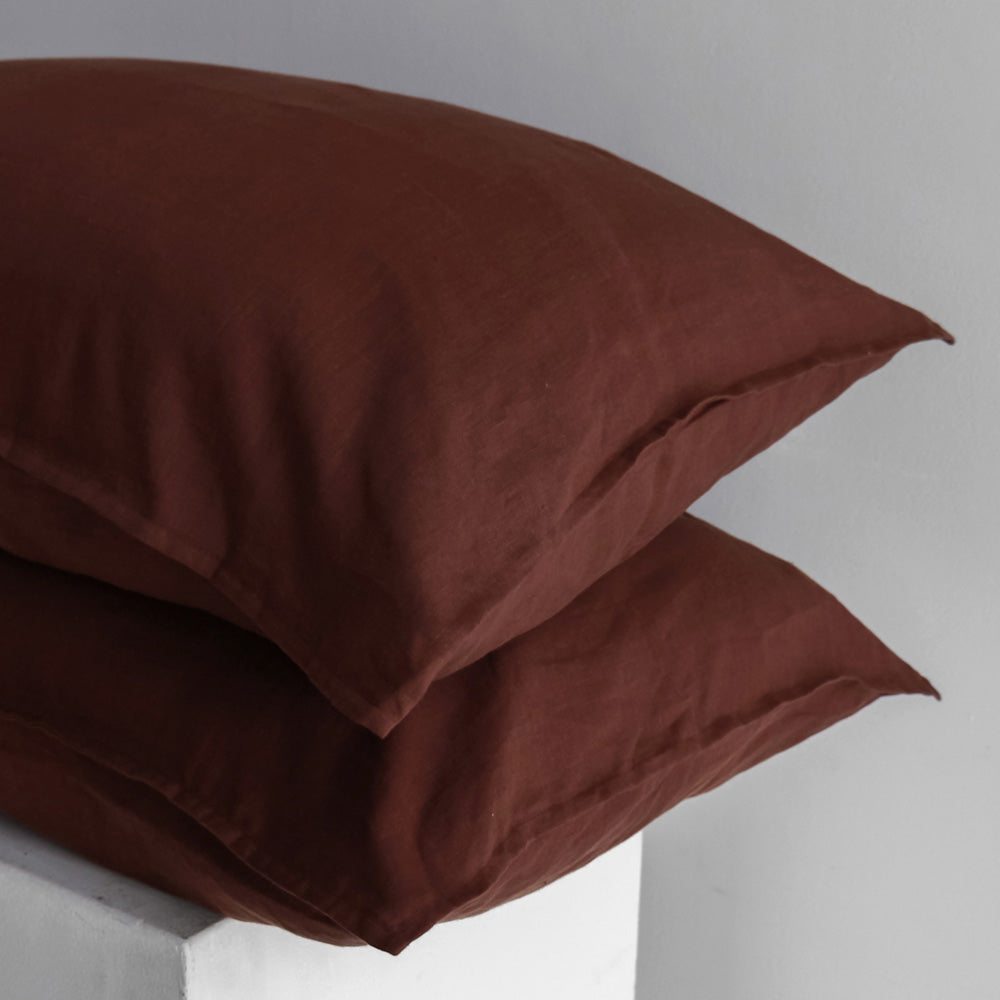 Linen Pillowcases - Cocoa