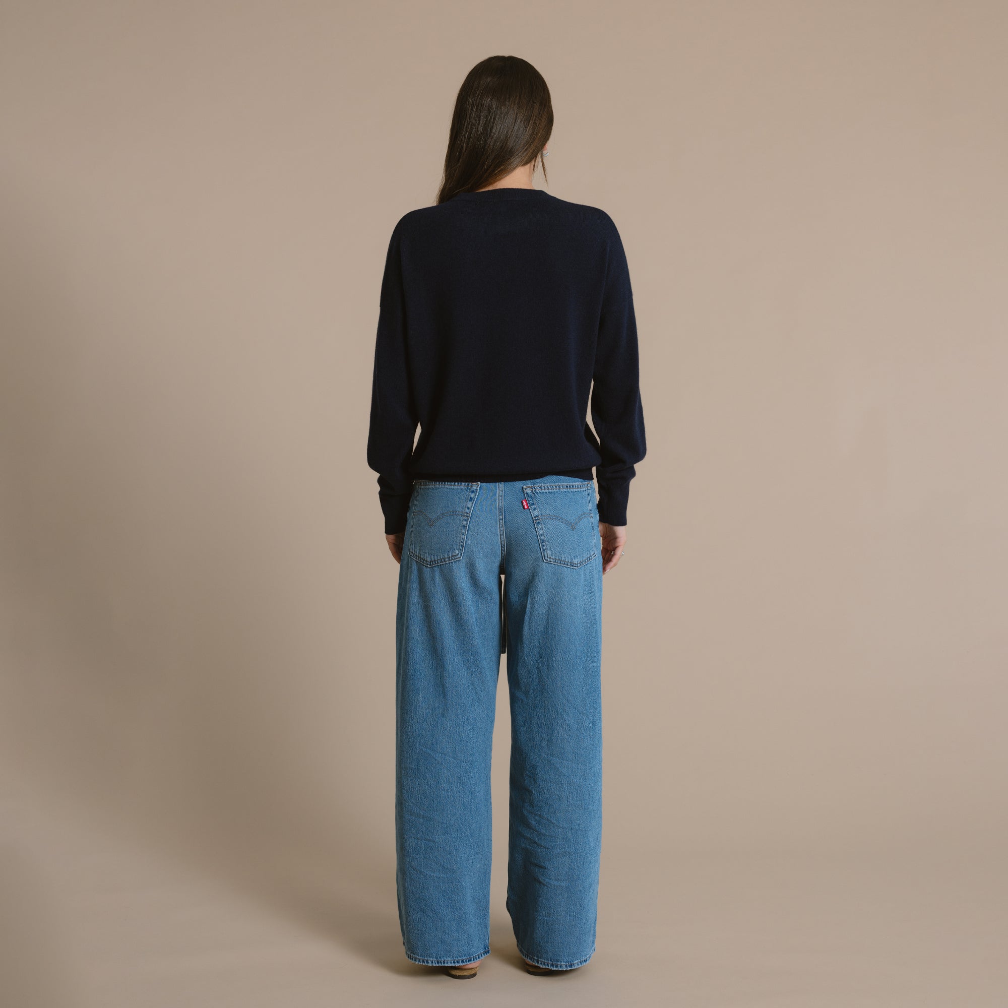 Charlie Cashmere Wool Crew - Navy