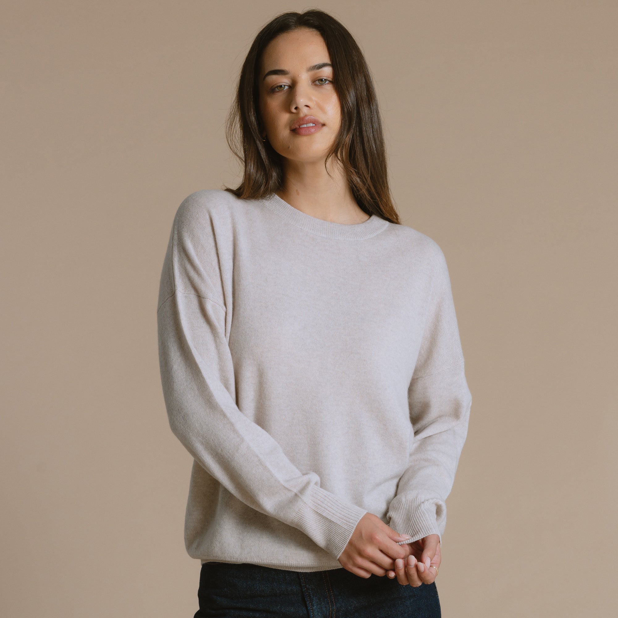 Charlie Cashmere Wool Crew -  Oat