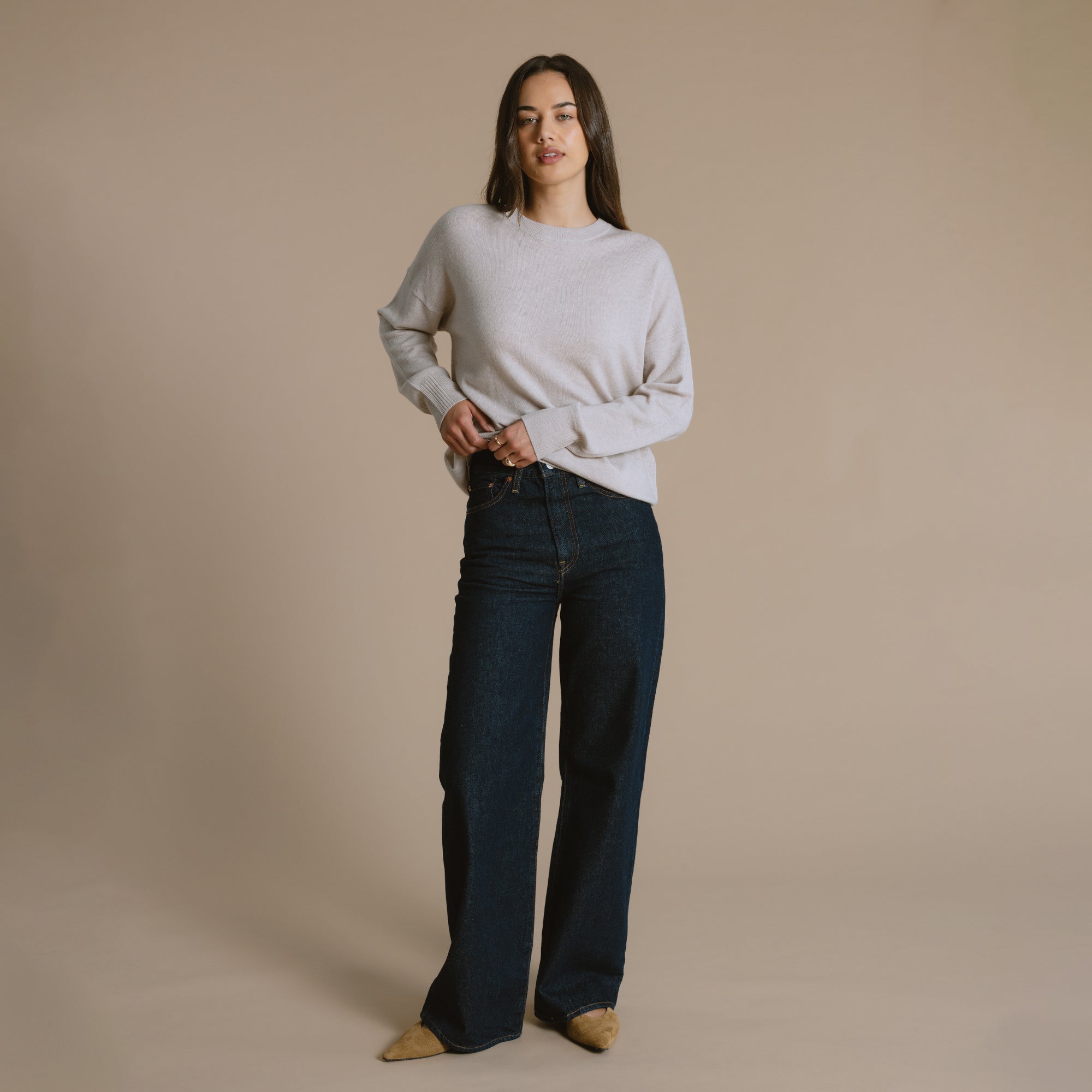 Charlie Cashmere Wool Crew -  Oat