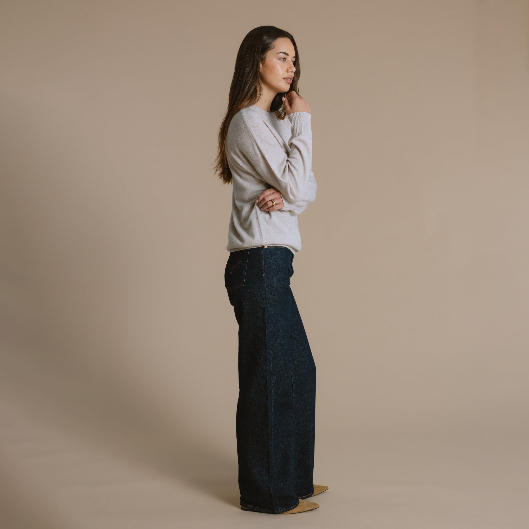 Charlie Cashmere Wool Crew - Oat