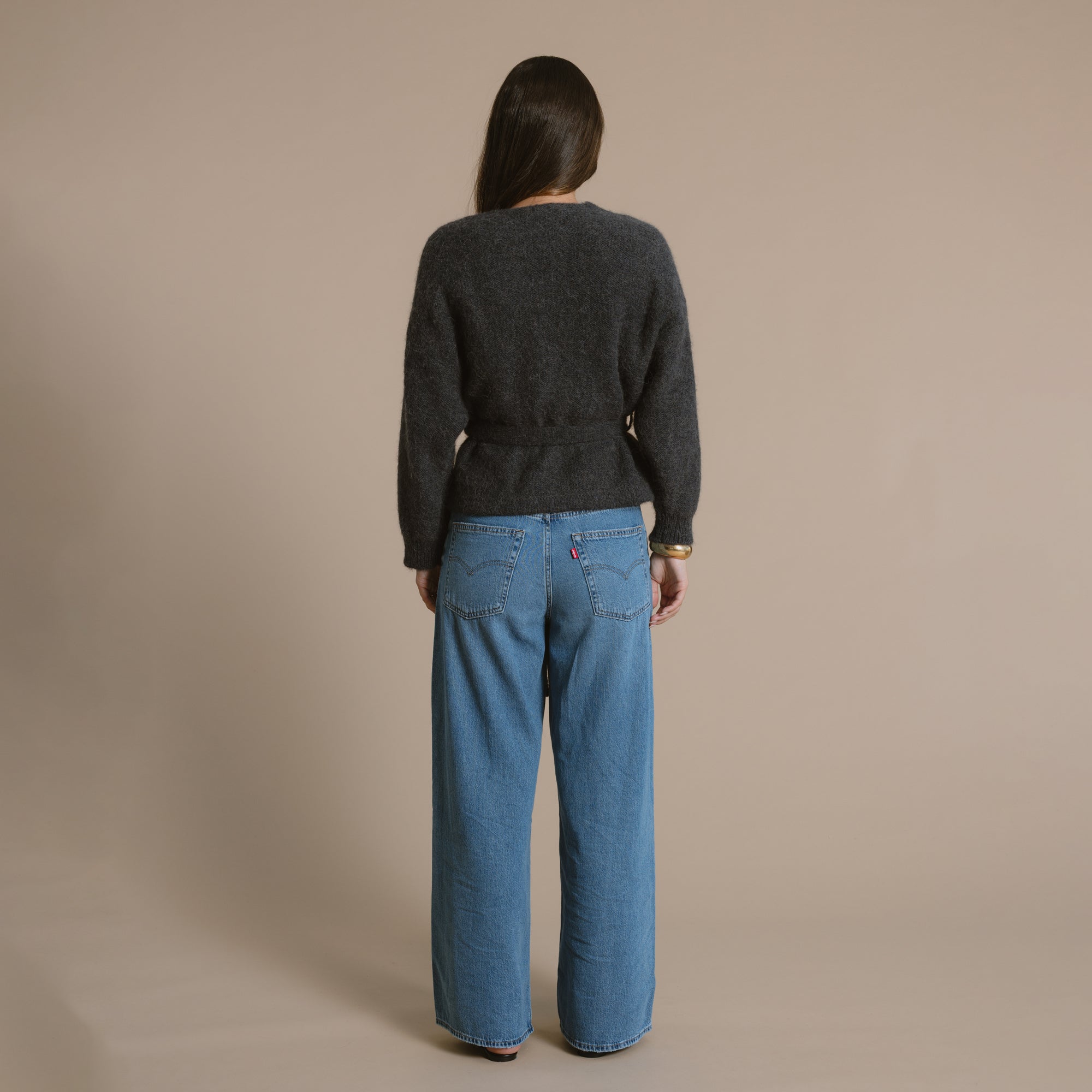 Maeghan Belted Cardigan - Charcoal