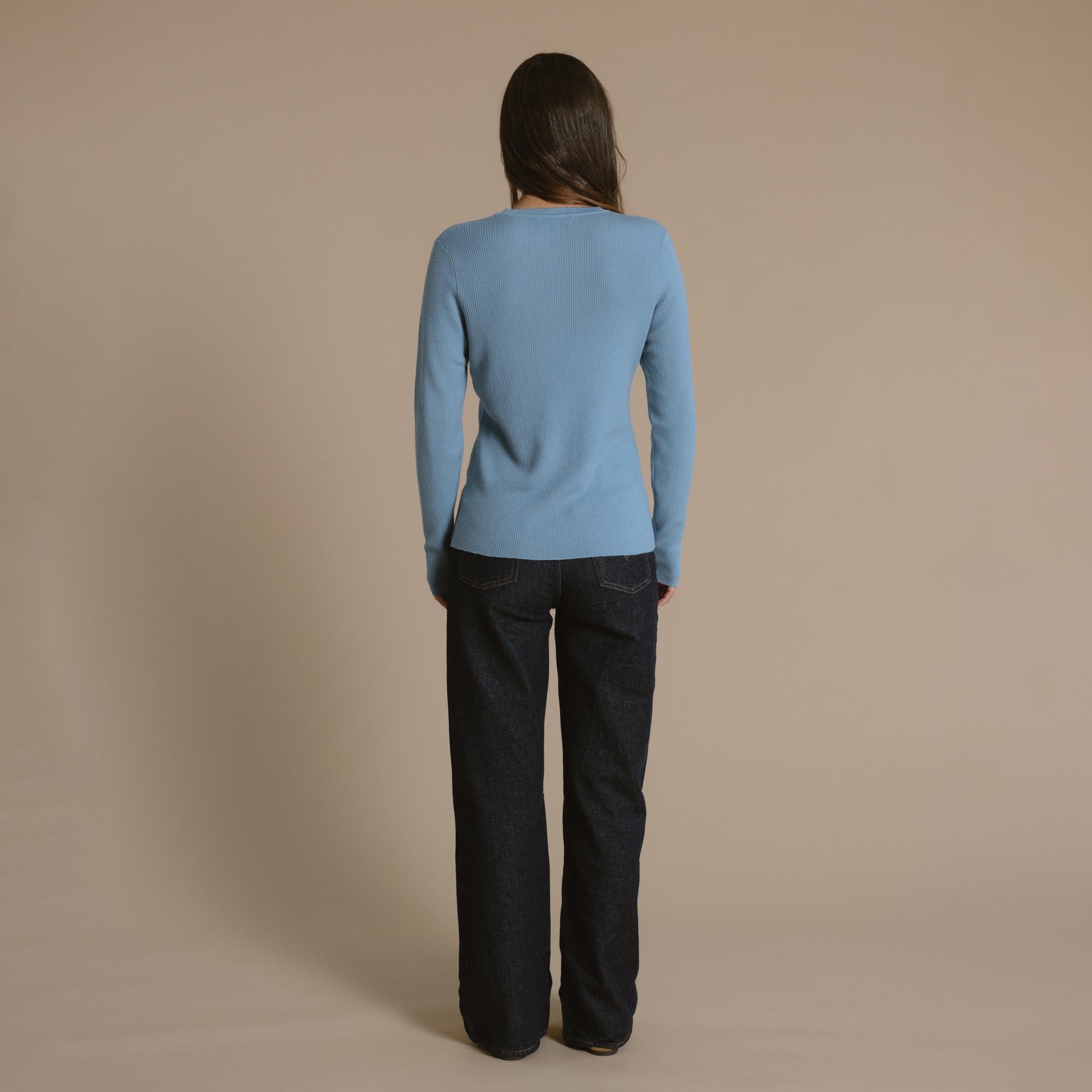 Rosie Merino Crew - Dusty Blue