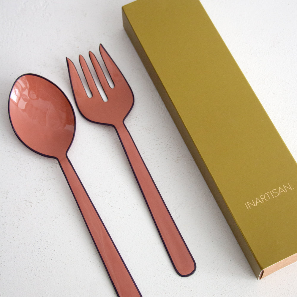 Alder Enamel Salad Servers - Pepperberry