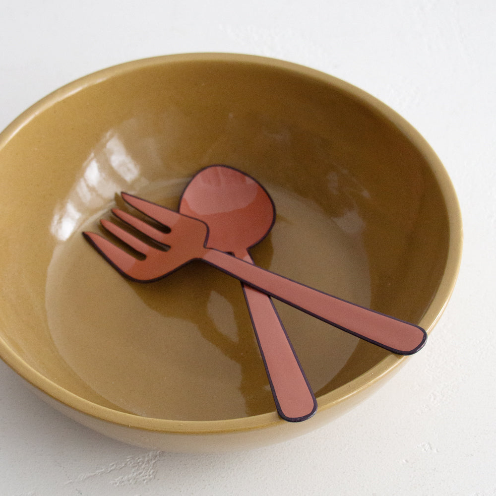 Alder Enamel Salad Servers - Pepperberry