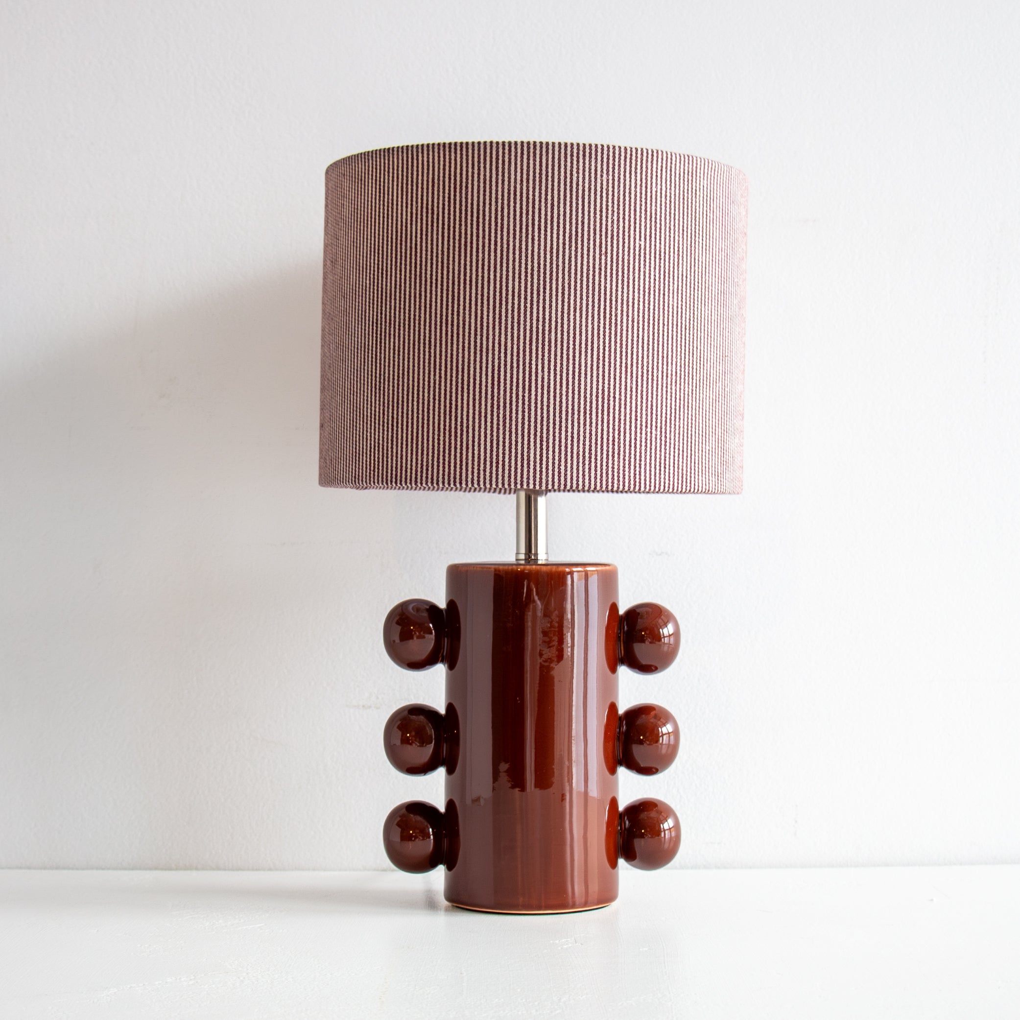 Arden Ceramic Table Lamp - Brown/Ivory