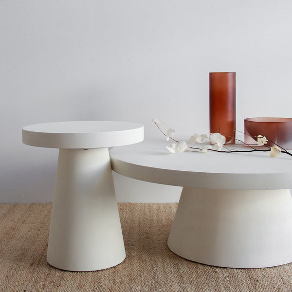 Arlo Concrete Side Table - White