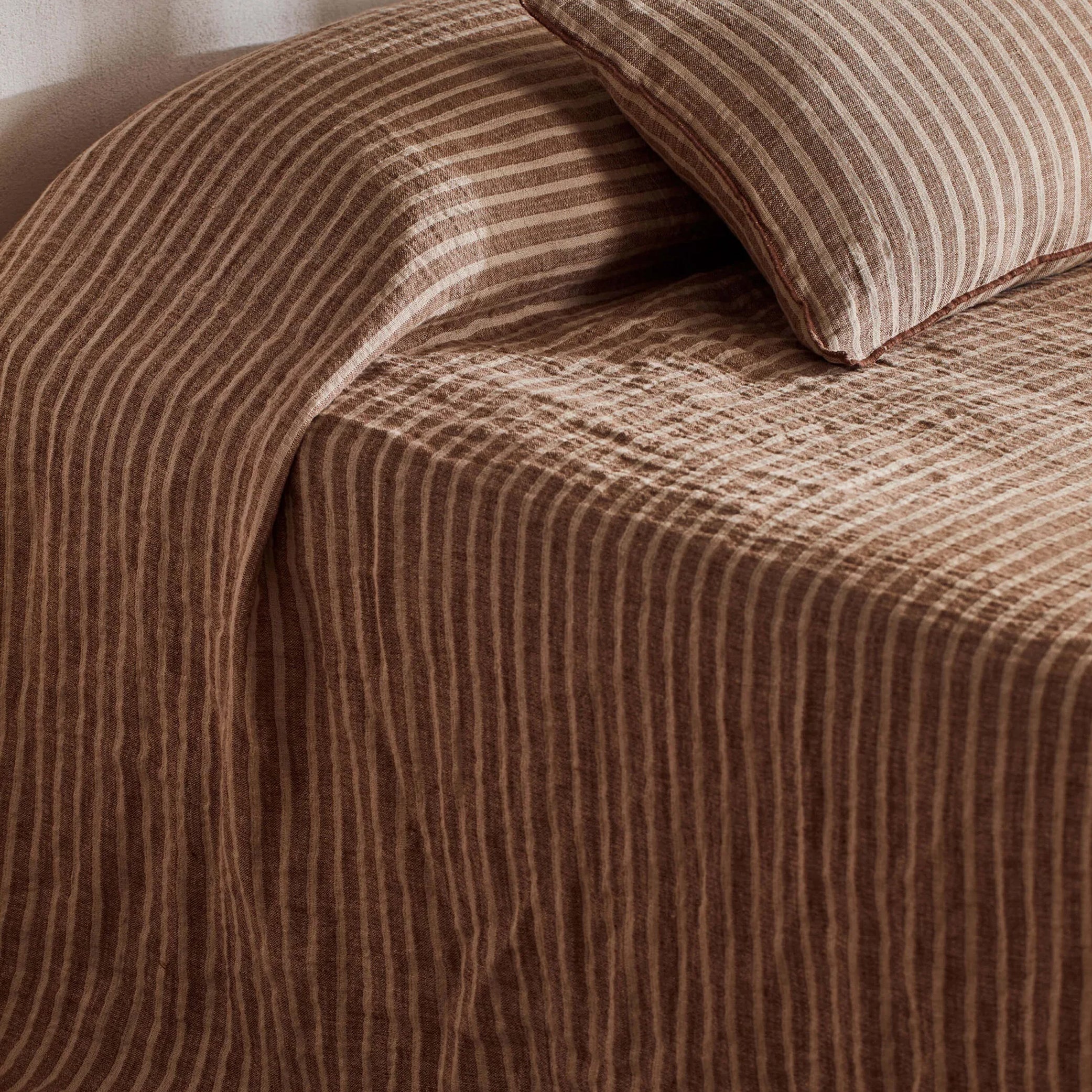 Ava Stripe Toffee Bedcover
