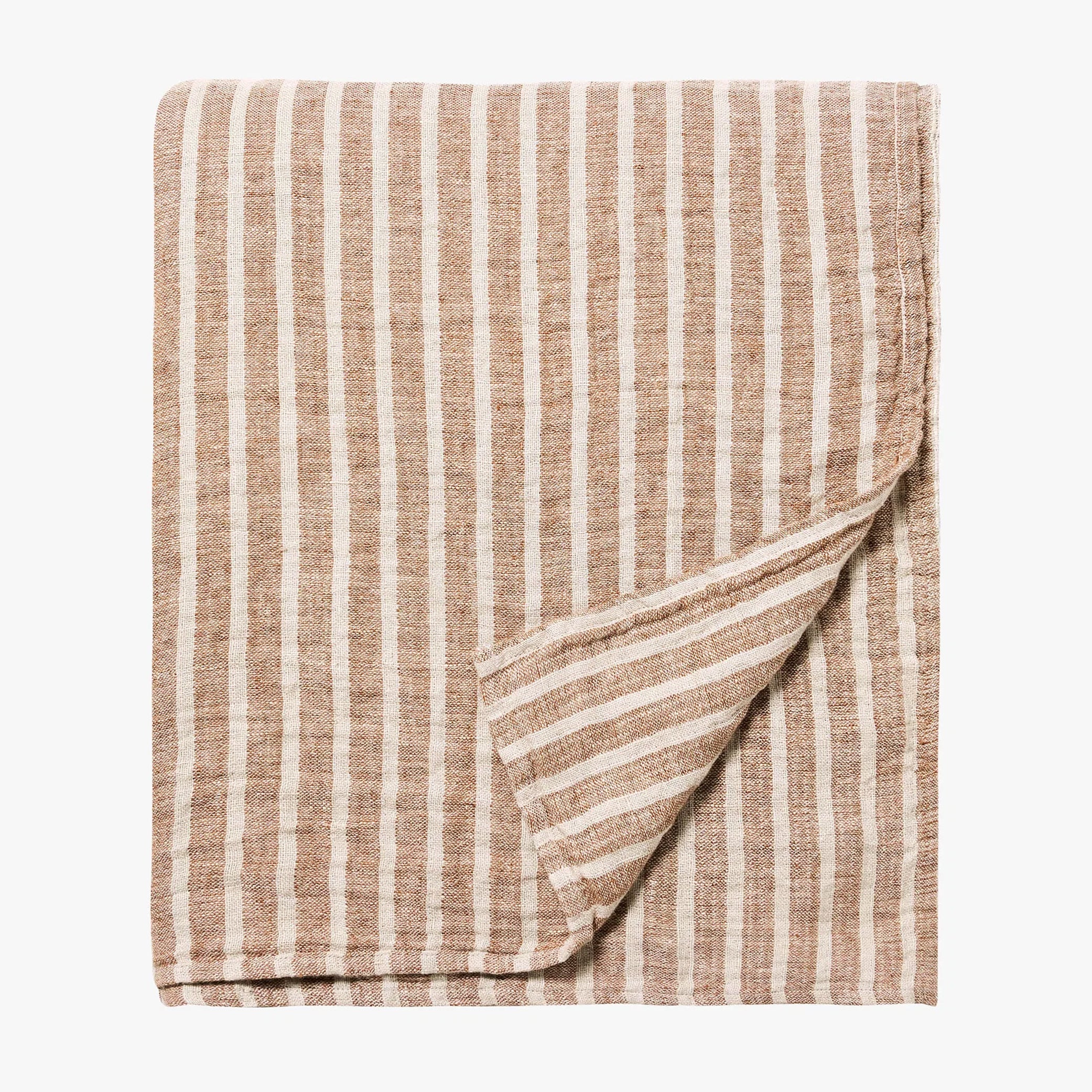 Ava Stripe Toffee Bedcover