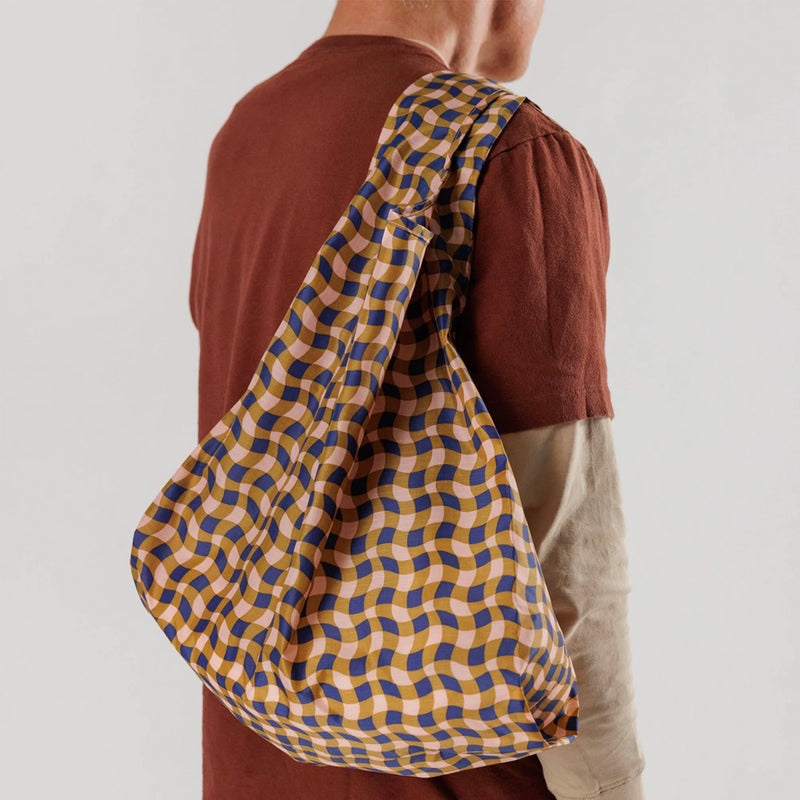Reusable Bag -  Wavy Gingham Peach
