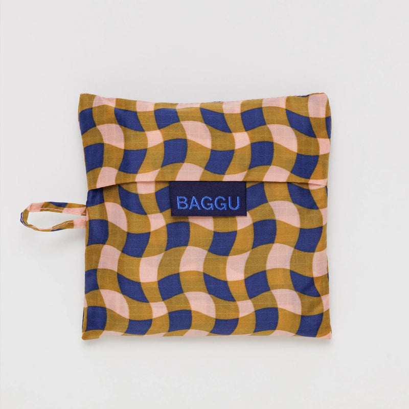 Reusable Bag -  Wavy Gingham Peach