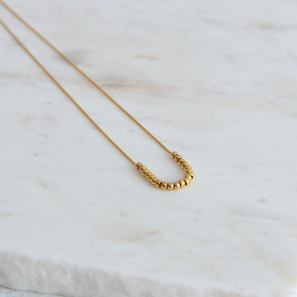Round Bead Necklace - Gold
