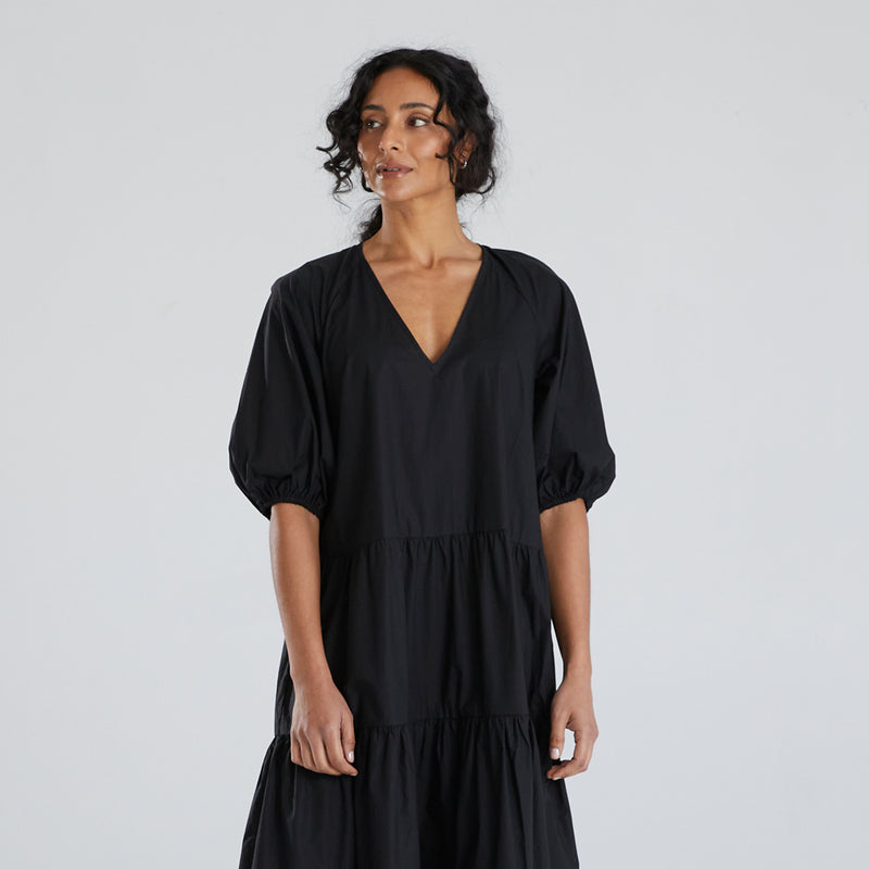 Becks Puff Sleeve Dress - Black