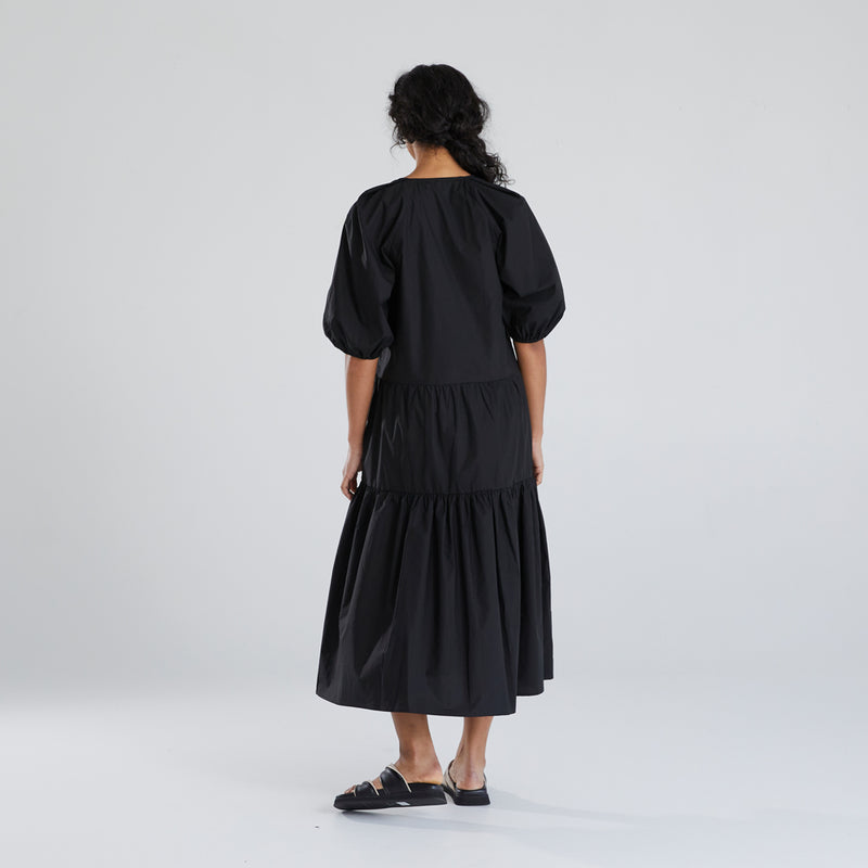 Becks Puff Sleeve Dress - Black