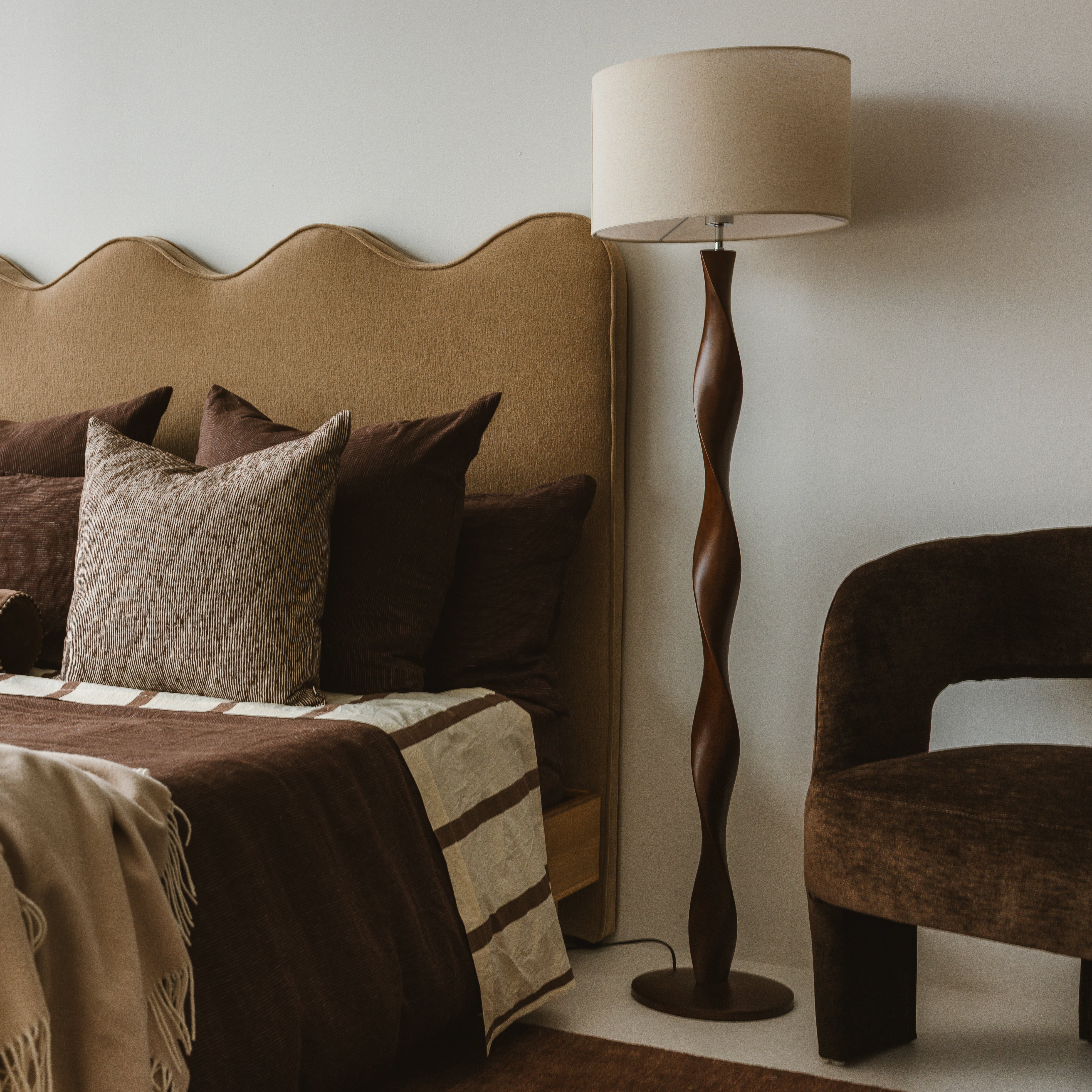 Priya Floor Lamp  - Walnut