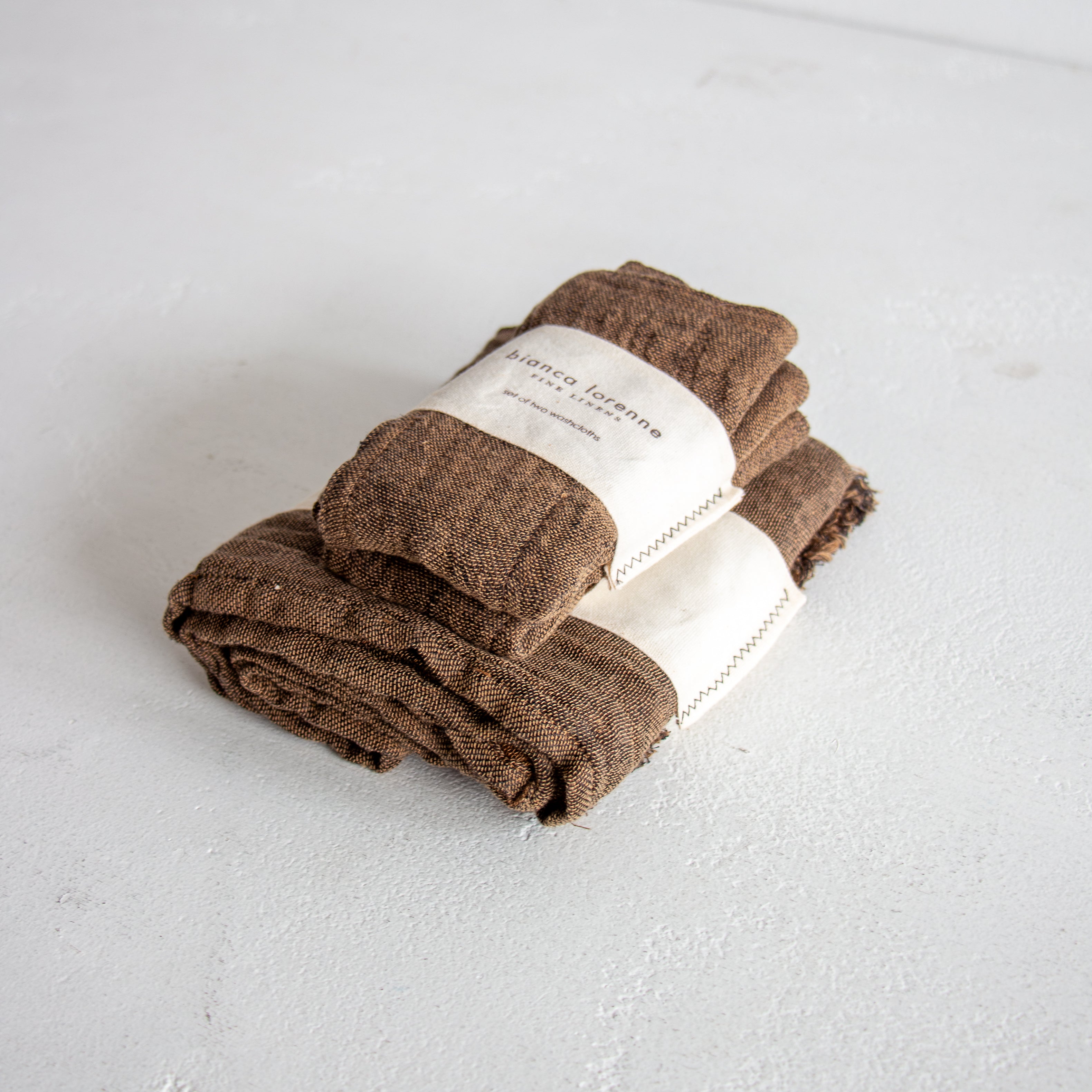 Double Sided Linen/Cotton Hand towel - Bronze/Cedar