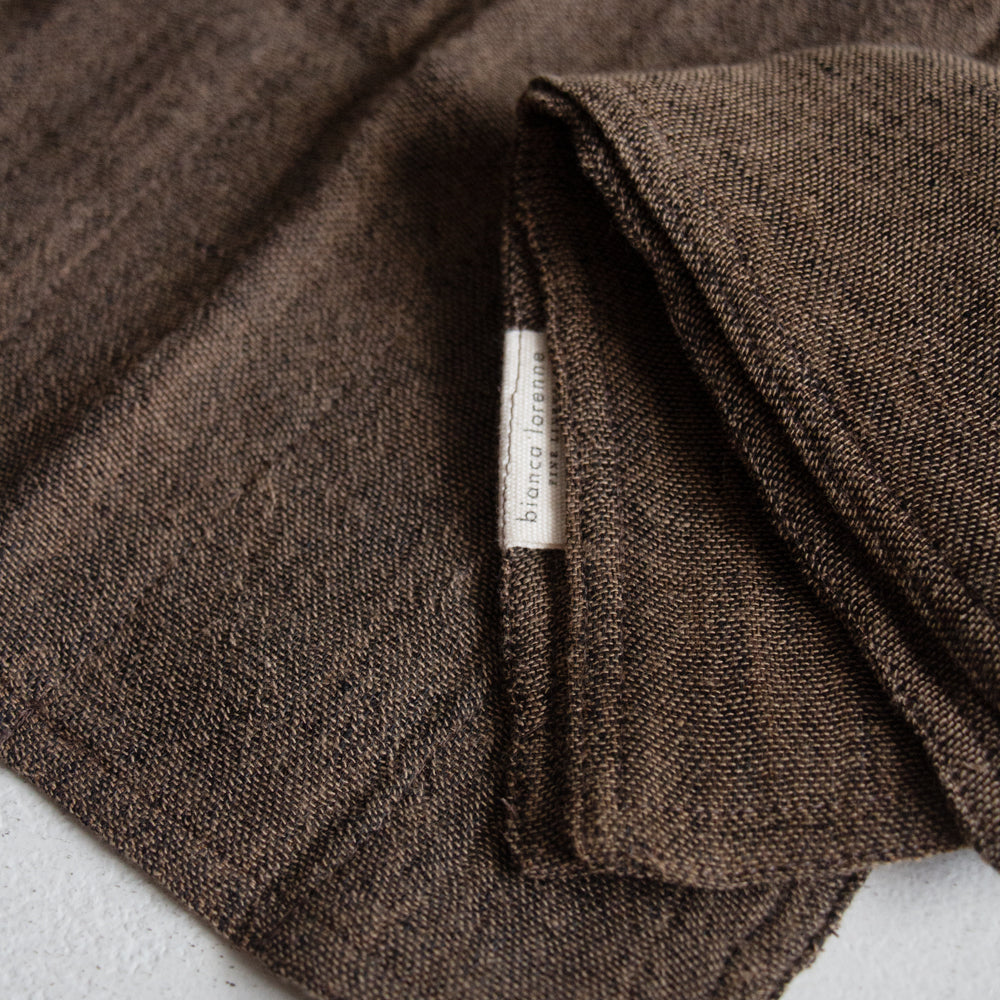 Linen/Cotton Washcloths - Set of 2, Bronze