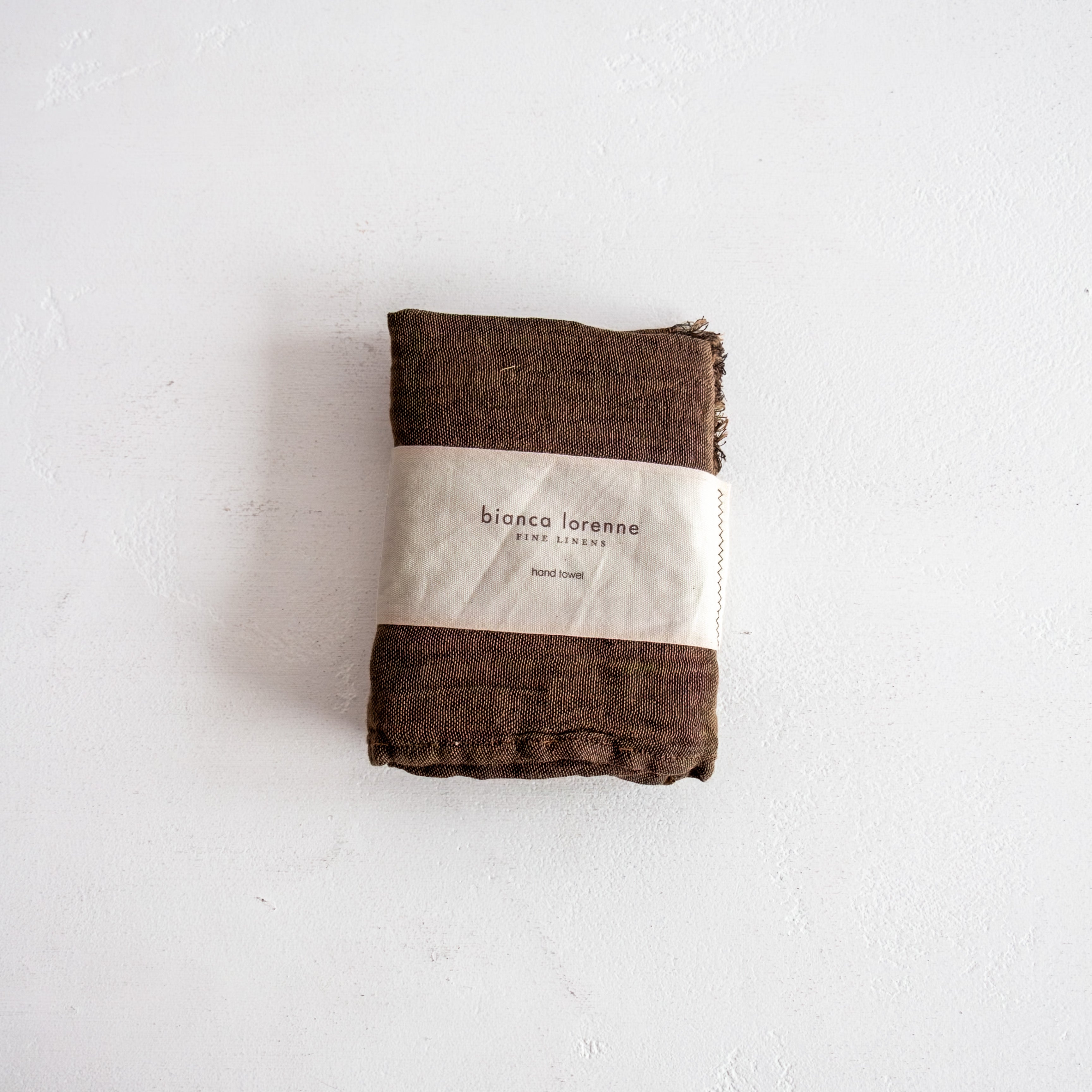 Double Sided Linen/Cotton Hand towel - Bronze/Cedar