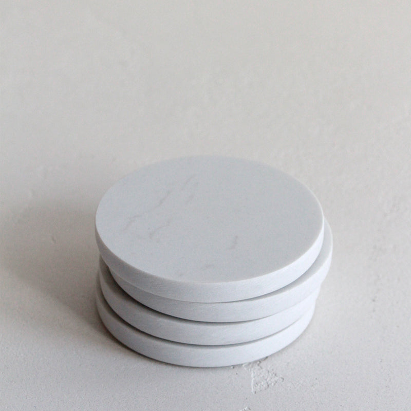 Blanco Marble Coasters - Set of 4