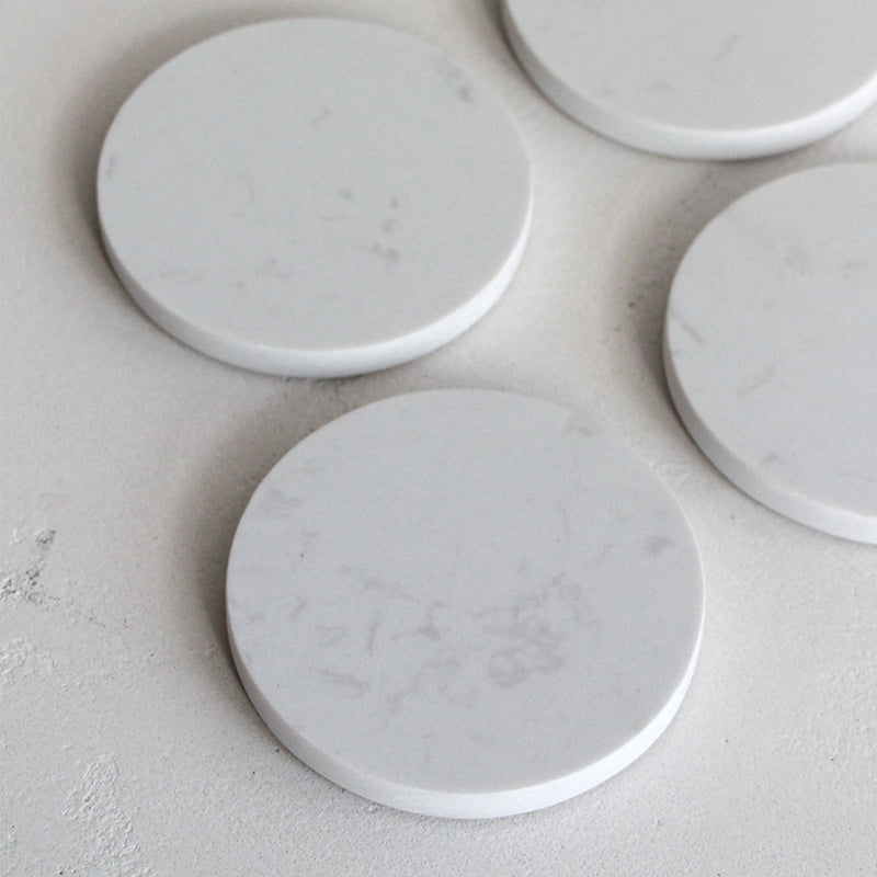 Blanco Marble Coasters - Set of 4