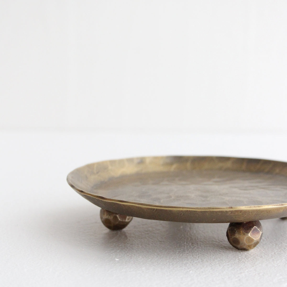 Brass Tray with Ball Feet - Large