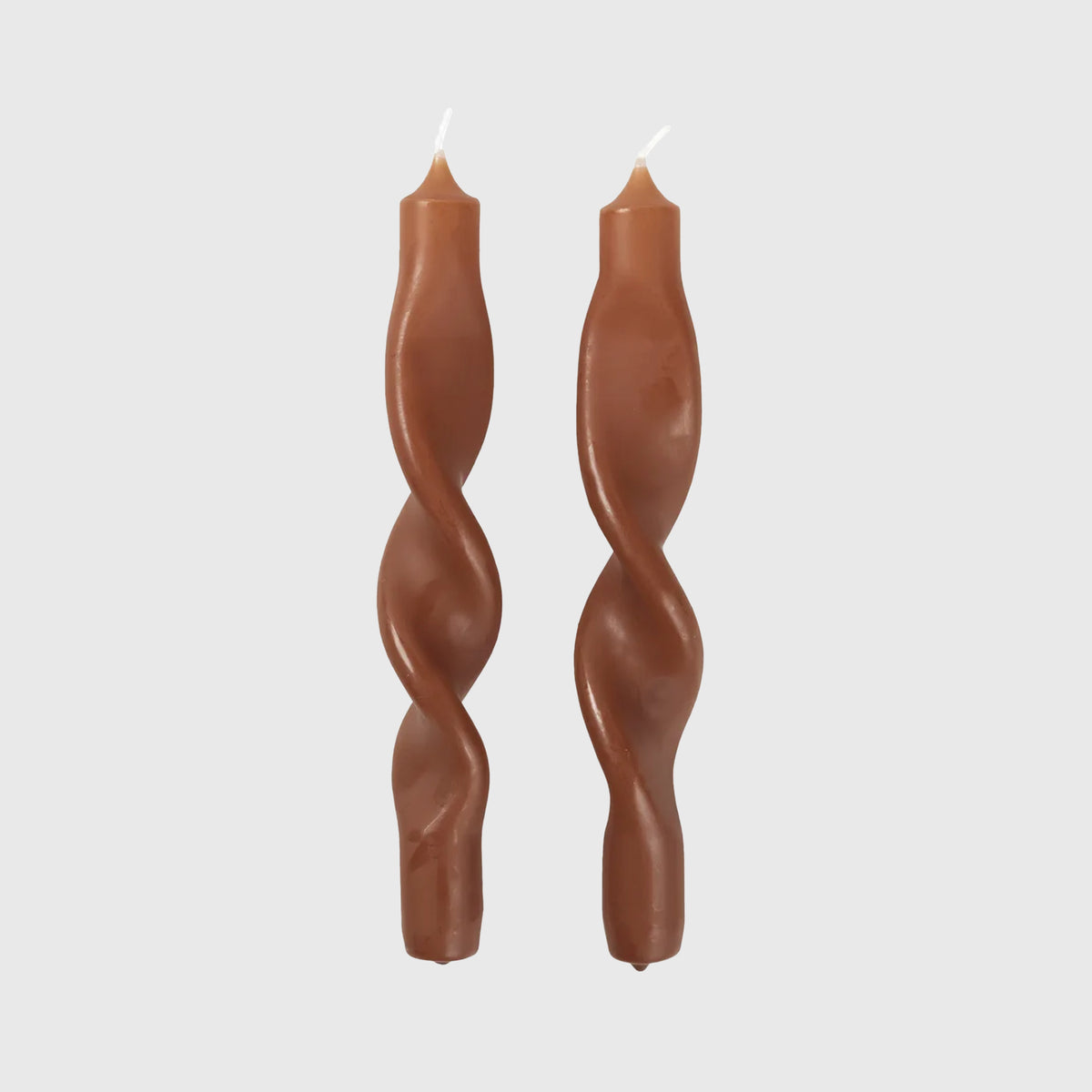 Broste Twisted Candles Set of 2 - Terracotta
