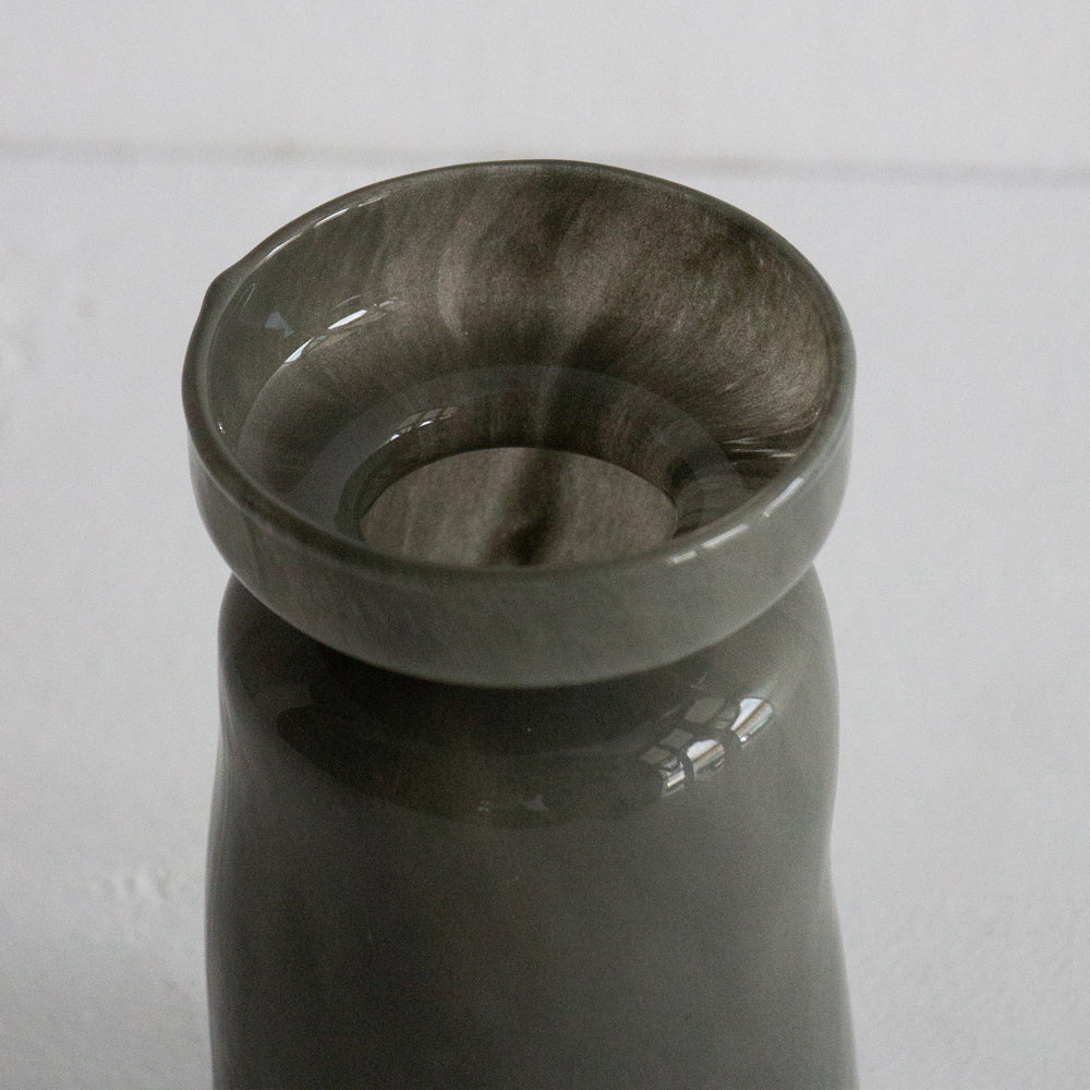 Dark Green glass vase with a smooth finish