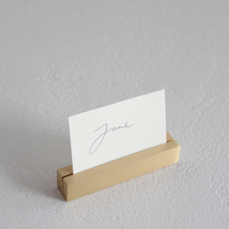 Brushed Brass Card Holder - Rectangle