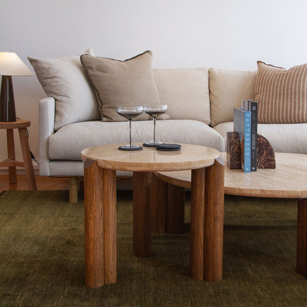 Cain Travertine Side Table
