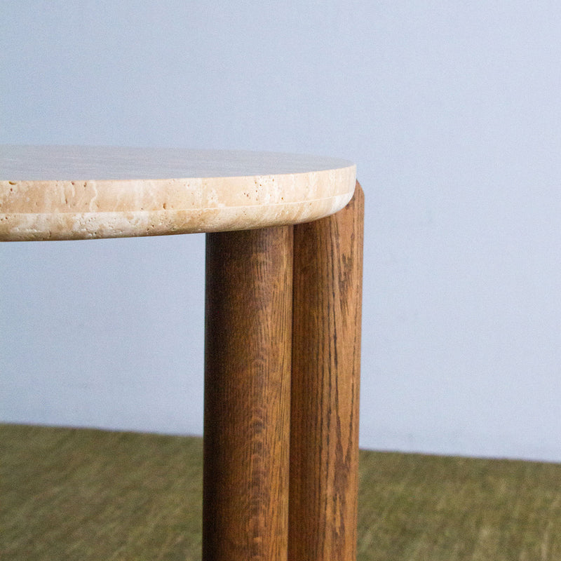 Cain Travertine Side Table