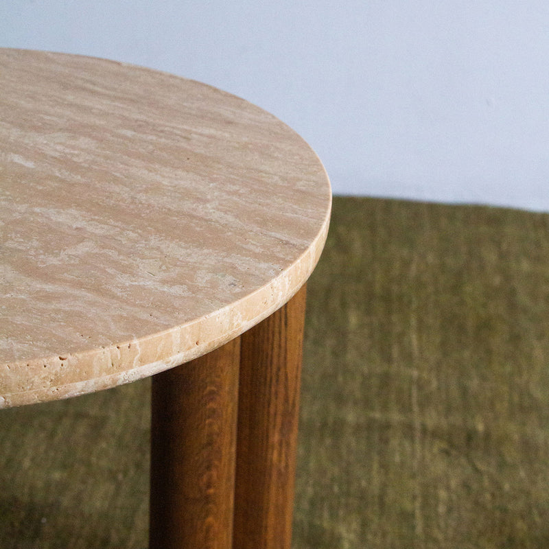 Cain Travertine Side Table