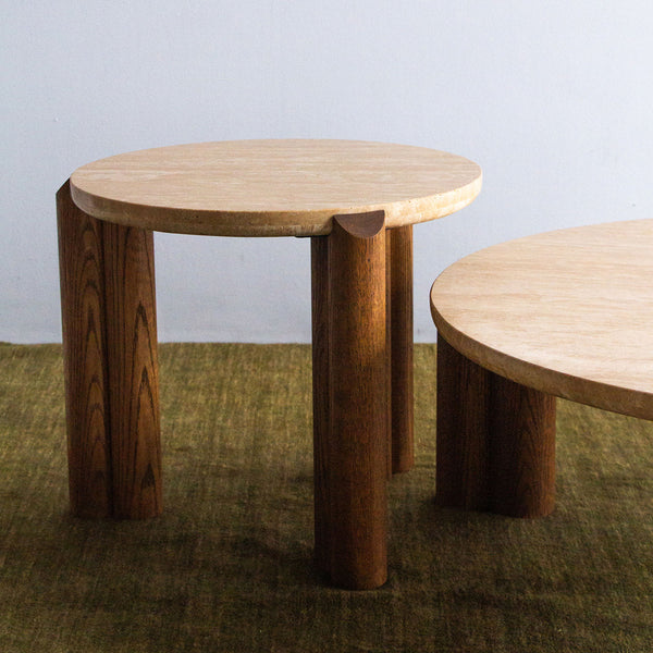 Cain Travertine Side Table