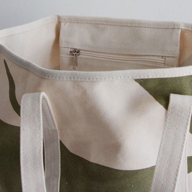 Summer Printed Tote Bag - Khaki