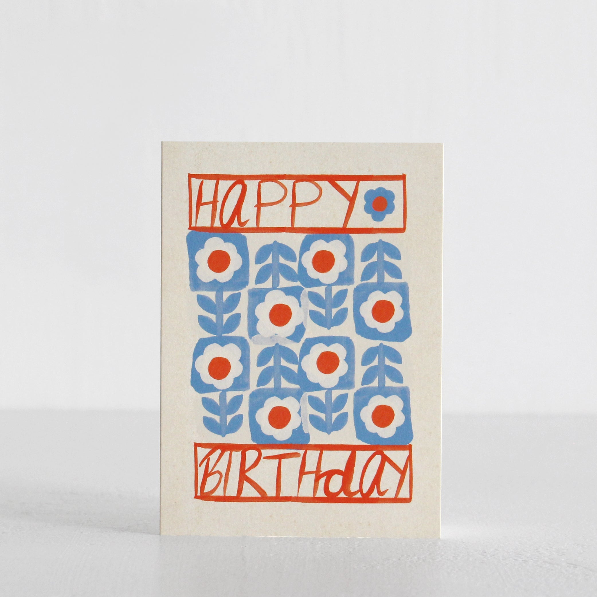 Happy Birthday - Blue Flowers