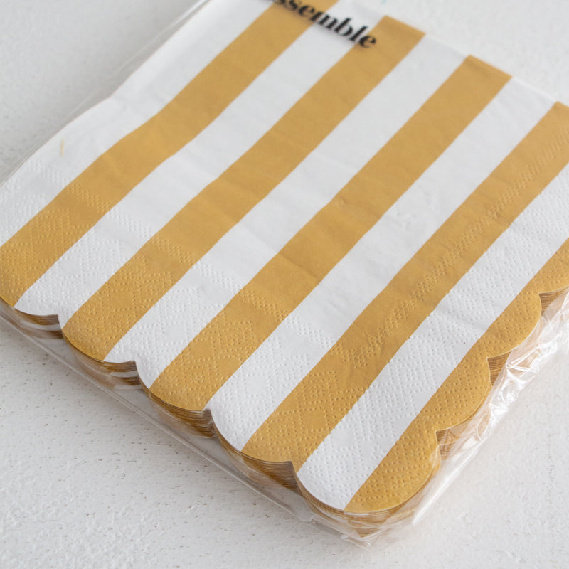 Carnival Paper Napkins - Mustard Stripe