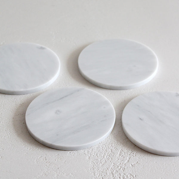 Carrara Marble Coaster Set of 4 - White