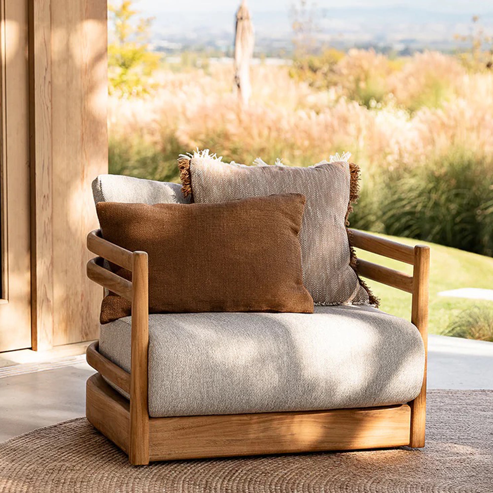 Caspian Outdoor Cushion - Tobacco