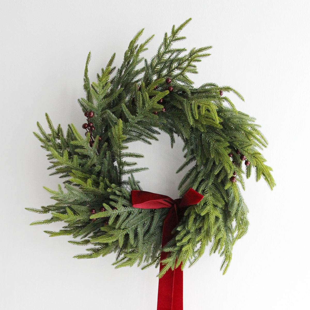 Cedar Berries & Bow Wreath - Mulberry