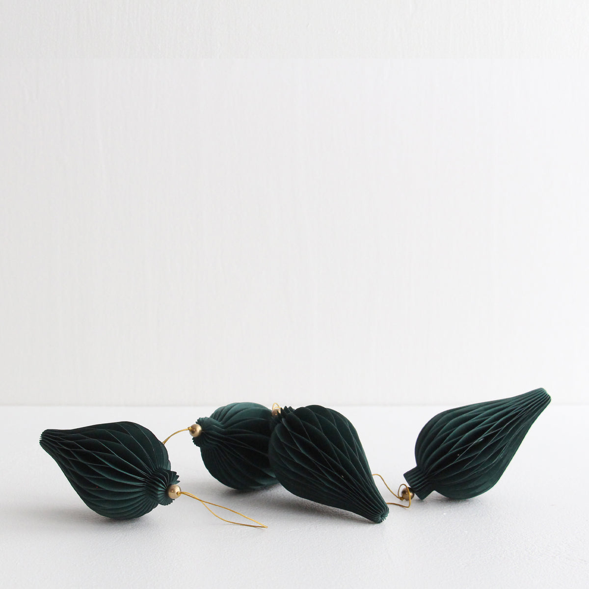 Christmas Decoration Teardrop Set of 4 - Emerald