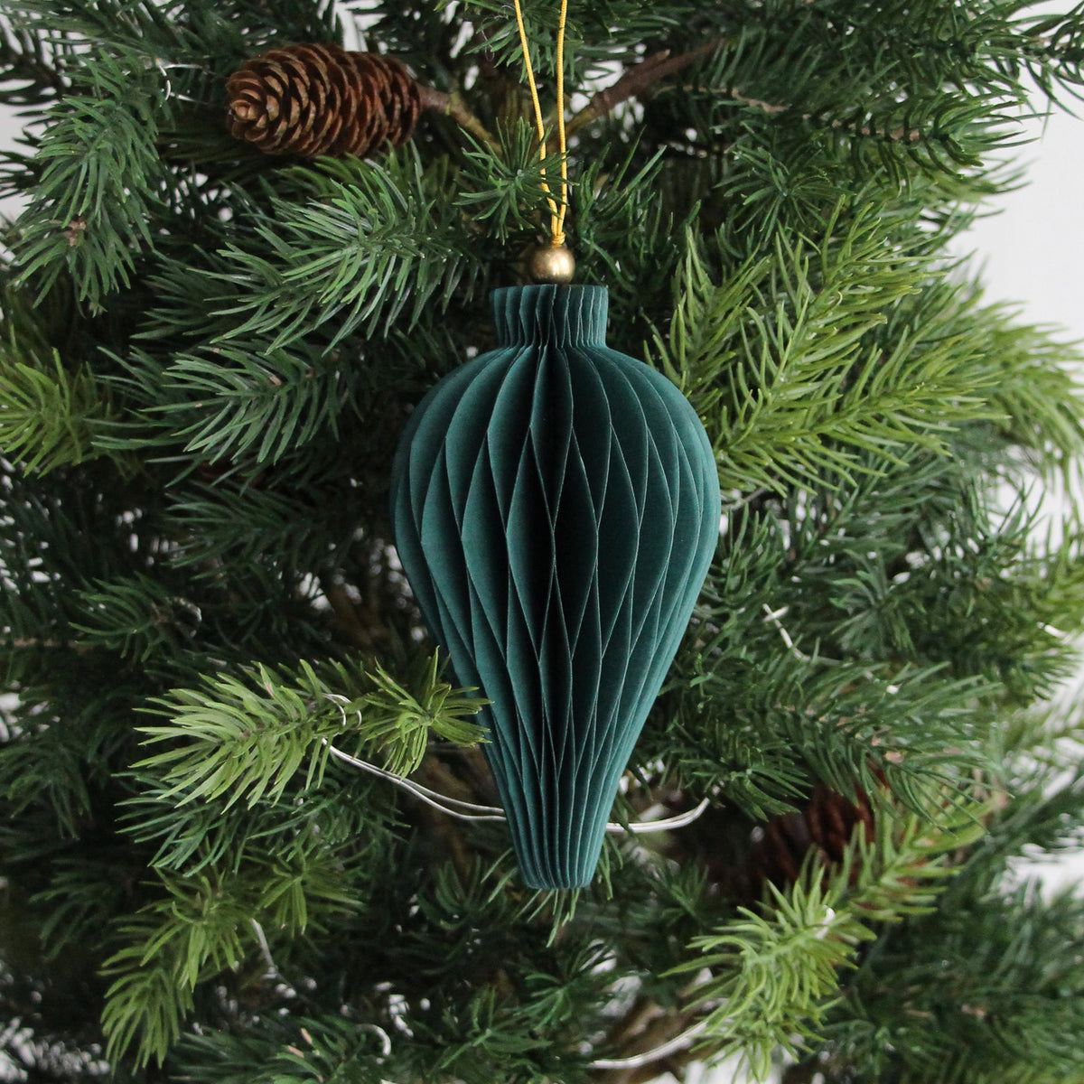 Christmas Decoration Teardrop Set of 4 - Emerald