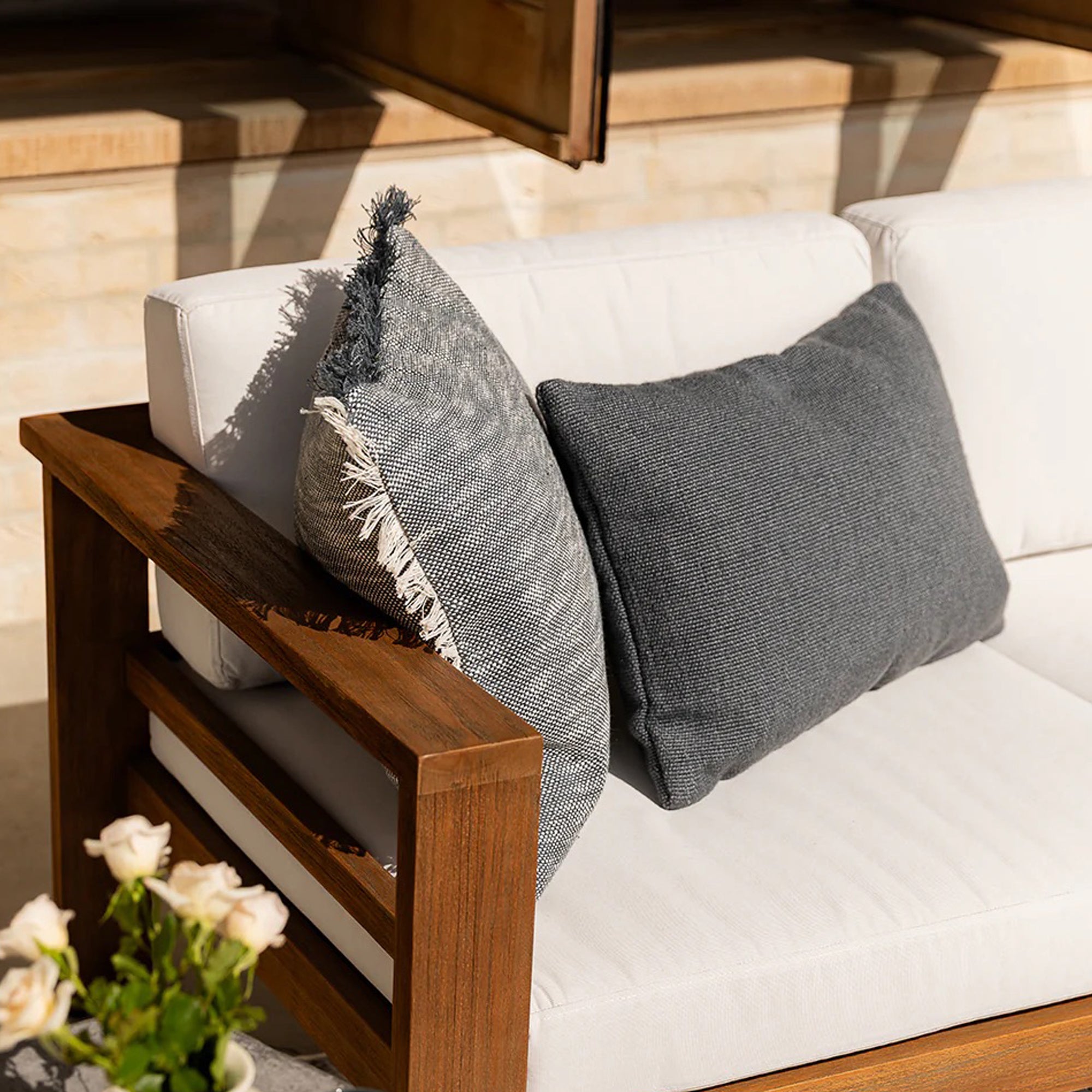 Clipper Lumbar Outdoor Cushion - Steel Blue