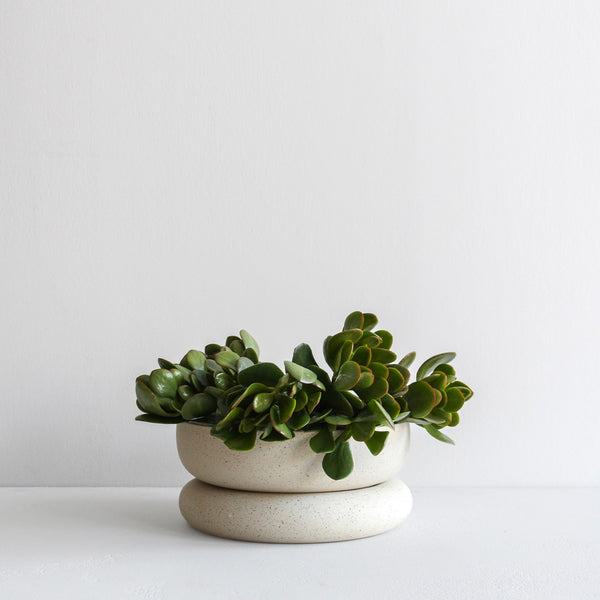 Cloud Planter, Low - White Speckle