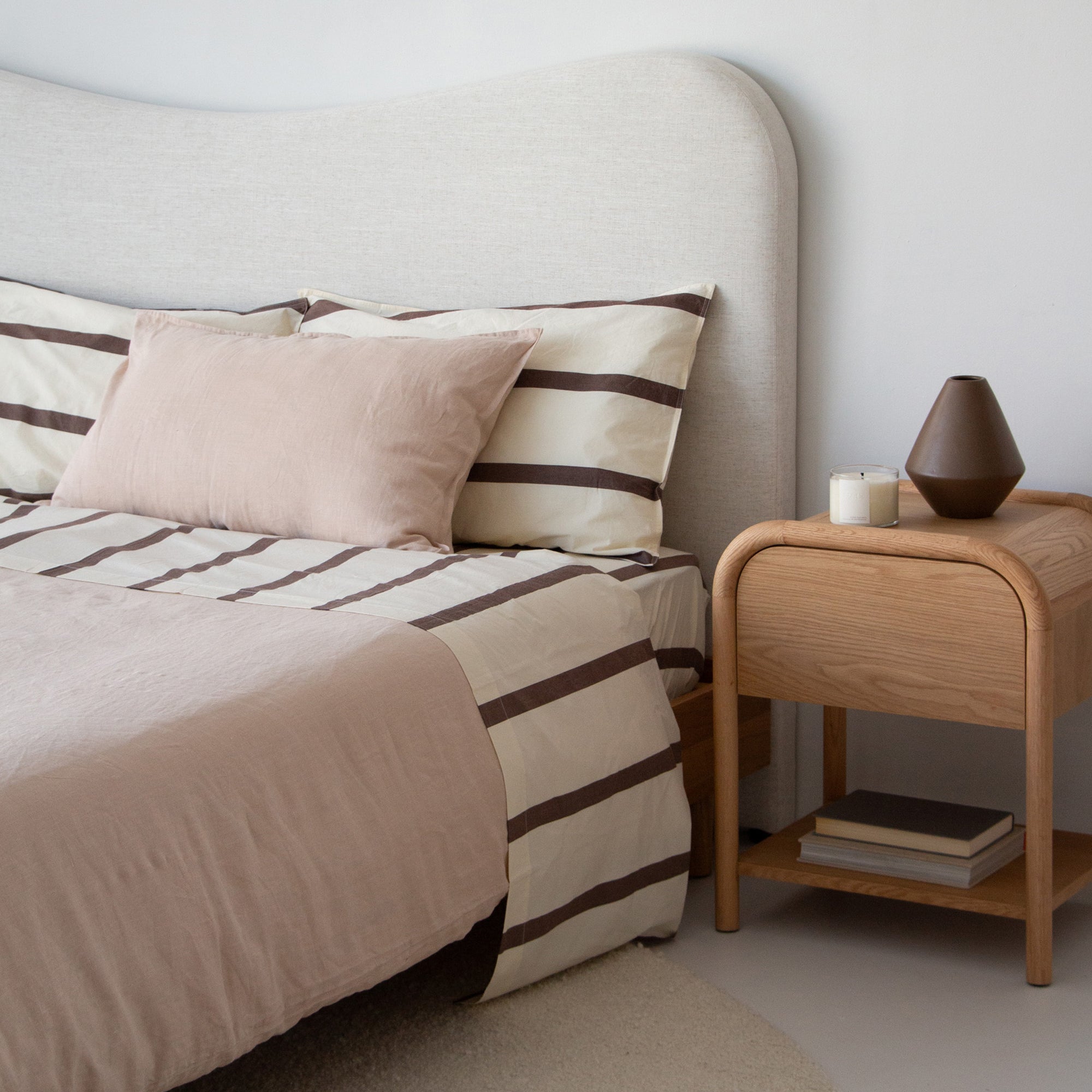 Loft Linen Flat Sheet in Cocoa main image 1